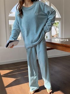 🚚FREE Shipping on orders over $80 ✨ use Code: "Mylook" for Extra Discount at checkout ﻿- 📏Sizing: run a little small 📏 Selling Point 1. Neckline: Crew Neck Specifications Gender: Women's, Style: Basic, Occasion: Casual, Tops Type: Pants Sets, Shirt, Neckline: Crew Neck, Fabric: Fleece, Polyester, Sleeve Length: Long Sleeve, Elasticity: Micro-elastic, Look After Me: Machine wash, Pattern: Solid Color, Season: Winter, Pants Type: Fleece Pants, Pajamas, Details: Bottom, Top, Fit US Size: One-Size:One size, Production mode: External procurement, Photos Size Chart Inches Centimeters Size Fit EU Size Fit UK Size Fit US Size Length [Top] Length [Bottom] Bust One-Size One size One size One size 95 97 100 Female Sleepwear, Work Parties, Pajama Suit, Women Pajamas, Shirt Pant Set, Flannel Pajamas, Womens Fleece, Pajamas Set, Outfit Combinations