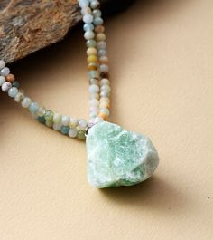 Not only does the Amazonite Pendant Necklace look's great and make the perfect gift for someone. Amazonite can help cleanse the electromagnetic energy around from computers, tablets and phones. It will help you clear your mind and can bring a lot of joy and happiness. It's a stone of Truth and Courage. Amazonite can help release toxic emotions and is known as a good lucky "hope stone". It benefits the Heart Chakra which is the center for love, compassion and spirituality - Love Heals ALL It bene Streetwear Jewelry, Natural Stones Necklace, Pendent Necklace, Choker Collar, Short Necklace, Ethnic Jewelry, Beaded Choker, Boho Necklace, Beaded Pendant