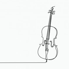 a line drawing of a violin