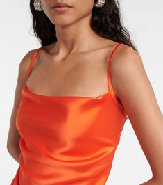 Samantha Satc, Satin Slip, Blood Orange, Cinched Waist, Night Out, Slip Dress, Satin, Mini Dress, Luxury Fashion