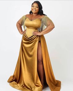 This elegant African women's wear is specially designed to make you look unique among others in all occasion. our cloths are made with quality fabric, great sewing, neat finishing and the price is affordable. The cloths are of different colors you can choose any color of your choice. Please contact us to make you look unique in all event. Gold Wedding Outfit, Gold Maid Of Honor Dress, Gold Color Dresses, Fantasy Ball, Reception Gown, Gold Gown, Maid Of Honour Dresses, Fantasy Wedding, Women Outfit