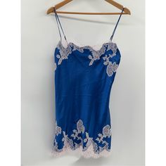 Thanks For Looking At This Listing! Any Questions Please Message Me. Ships Out Fast! See Photos For Measurements. B143 Medium Victoria’s Secret Slip Dress Short, Victoria Secret Slip Dress, Lace Y2k, Victoria Secret Dress, Short Women, Victoria Dress, Blue Satin, Dress Short, Pink Lace