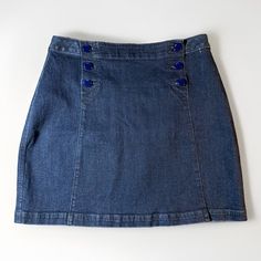 Loft Denim Jean A-Line Skirt Sz6 Dark Blue Sailor Buttons Nautical Prep Yacht. Condition Is New With Tags. Shipped With Usps Ground Advantage. Denim Jean, Zbrush, A Line Skirt, Jeans Denim, A Line Skirts, Nautical, Denim Jeans, Dark Blue, Womens Skirt