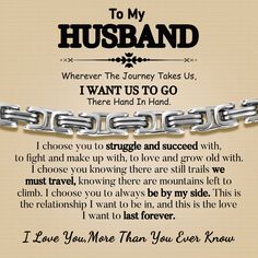 a poem written on a chain that says to my husband