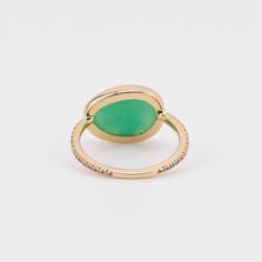 Gorgeous and cool all at the same time! A colorful green Chrysoprase with chic white diamonds and 14k gold, this stunning ring blends seamlessly with any look or style. Chrysoprase Ring, Chic Rings, White Diamond Ring, Special Ring, White Diamonds, Gemstone Colors, Diamond White, Gold Ring, Brooklyn