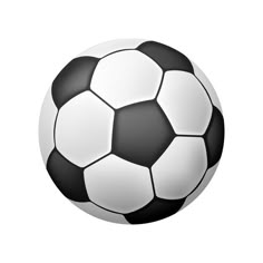 a black and white soccer ball on a white background