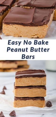 Close up shots of peanut butter bars. Peanut Butter Desserts Easy, Buckeye Bars, No Bake Peanut Butter Bars, I Lost 100 Pounds, Chocolate Peanut Butter Bars, Peanut Butter Bars Recipe, Fast Desserts, No Bake Peanut Butter, Peanut Butter No Bake