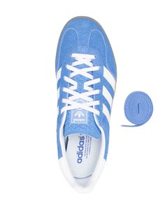 Adidas Gazelle Sneakers - Farfetch Blue Leather Sneakers With Three Stripes, Blue Low-top Sneakers With Three Stripes, Blue Low-top Sneakers With Three Stripes Branding, Blue Sneakers With Three Stripes Branding, Blue Adidas Custom Sneakers, Custom Blue Adidas Sneakers With Logo, Low-top Suede Sneakers With Three Stripes, Suede Low-top Sneakers With Three Stripes, Adidas Blue Sneakers With Three Stripes