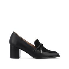 The Crawford loafer heel from Journee Collection seamlessly combines style and comfort with its square-toe design and convenient slip-on loafer style. Featuring a 4 mm Tru Comfort Foam™ footbed, these heels prioritize comfort for everyday wear. The 2 1/2-inch block heel and faux leather uppers add an element of sophistication to elevate your look effortlessly. • Square-Toe • Slip-On Loafer Style • 4 mm Tru Comfort Foam™ Footbed • 2 1/2- in Block Heel • Faux Leather Uppers All measurements are ap Loafer Style, Loafers Style, Special Deals, Journee Collection, Heeled Loafers, Black 7, Toe Designs, Block Heels, Vegan Leather