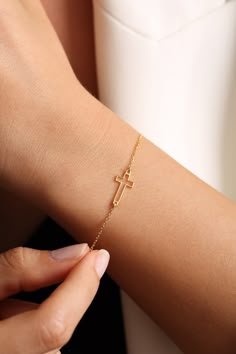 Sterling Silver Tiny Cross Bracelet, Cross Jewelry, Religious Bracelet, Tiny Cross Bracelet, Dainty Cross Jewelry, Christmas Gifts for Women CROSS BRACELET Women Cross Bracelet comes in Silver Cross Bracelet  which are no secret a trending religious bracelet jewelry that is a great and best gift for your loved ones for any occasion especially as Christmas Gifts. Cross Bracelets are completely on trend making it perfect gift for your wife, partner, friend or family member. Religious Gifts always Christian Jewelry For Women Bracelets, Cross Bracelets, Silver Cross Bracelet, Christian Accessories, Christian Bracelets, Preppy Jewelry, Tiny Cross, Faith Jewelry, Bracelets Design