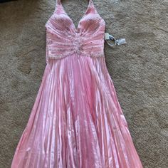 Halter Long Gown, Rhinestones Embellished, Brand New, Never Worn, In Its Original Bag, With Tags. 2000s Fashion Pink, 2000s Pink, Prom Dress Pink, Gigi Dress, Prom Dress Inspo, Prom Inspo, Y2k Dress, Fancy Fashion, Prom 2024