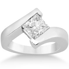 Princess Cut Tension Set Engagement Ring Setting 14k White Gold Tension Set Engagement Rings, Silver Infinity Ring, Cathedral Engagement Rings, Engagement Rings Princess, Cushion Cut Engagement Ring, Wedding Rings Halo, Princess Cut Rings, Princess Cut Engagement Rings, Princess Cut Diamond