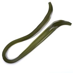 two long thin green ribbons on a white background with clippings to the side