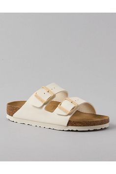 Some Styles: Birko-Flor™ upper made of acrylic and polyamide (for a smooth leather-like finish)/Some Styles: Birkibuc™ upper made of tear resistant acrylic & polyamide fibers/Cork midsole for comfort/Molded footbed/Iconic two buckles/Synthetic up Cute Summer Shoes, Birkenstock Women, Christmas Wishlist, Women's Jeans, Christmas List, Flip Flop Sandals, Summer Shoes, Smooth Leather, Women's Shoes Sandals