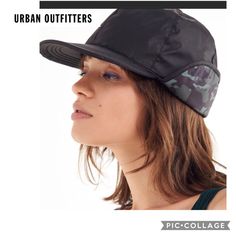 New With Tags Urban Outfitters One Size Fits All Deerstalker Cap Black Camo And Nylon 6-Panel Construction Padded Brim Flexible Flap That Can Be Flipped Up Or Down Retail Price $24 Imported Casual Windproof Baseball Cap, Urban Winter Baseball Cap For Outdoor, Trendy Winter Outdoor Baseball Cap, Casual Windproof Hat, Casual Nylon Winter Hat, Casual Windproof Visor Baseball Cap, Winter 5-panel Baseball Cap For Streetwear, Black Baseball Cap For Outdoor Fall Activities, Casual Windproof Visor Hat