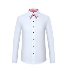 Mens Dress Shirt Non Double layer Long Sleeve Business Formal – ingodeal Elegant White Shirt For Layering, White Slim Fit Spring Blouse, White Slim Fit Long Sleeve Blouse, White Long Sleeve Slim Fit Blouse, Shirts Pattern, Shirt Dress Pattern, Men Fabric, Layered Long Sleeve, Business Formal