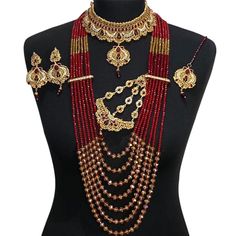 bridal jewellery set. Set includes- Necklace  Mala (long beaded necklace- can be added on)  Earrings  Jhumar  Tikka Gold Chandbali Beaded Necklaces For Wedding, Gold Chandbali Beaded Necklace For Wedding, Bollywood Style Necklaces For Marriage With Stone Work, Gold Beaded Necklaces With Stone Work For Wedding, Bollywood Kundan Necklaces For Marriage, Bollywood Style Necklace With Stone Work For Marriage, Chandbali Jewelry With Stone Work For Marriage, Heavy Gold Beaded Wedding Necklaces, Heavy Gold Beaded Necklace For Wedding