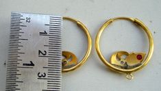 "VINTAGE ANTIQUE ETHNIC 18k GOLD EARRING PAIR HOOP FROM RAJASTHAN INDIA, GREAT HANDMADE DESIGN, MADE OF 18 CARAT YELLOW GOLD ADORN WITH GLASS STONES, GOOD FOR JEWELLERY COLLECTION. Diameter - 2.5 cm(0.98\") Weight - 7.600 grams Material - 18k solid yellow gold & original old worn piece." Antique Heavy Gold Earrings, Antique 22k Gold Chandbali Jewelry, Traditional Hallmarked Round Hoop Earrings, Vintage 22k Yellow Gold Earrings, Vintage 22k Gold Earrings, Vintage Round Hoop Earrings With Intricate Design, Traditional Hoop Earrings For Anniversary, Traditional Small Hoop Earrings For Anniversary, Traditional Small Hoop Earrings For Anniversaries