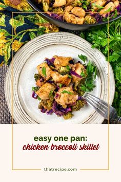 Chicken Broccoli Skillet is a delicious, easy and healthy one pan meal. Perfect for busy weeknights or when it is too hot to cook for hours.  one pan meal | skillet suppers | chicken recipes | low fat meal | low carb recipes