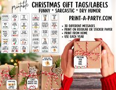 christmas gift tags / labels for print - a - party