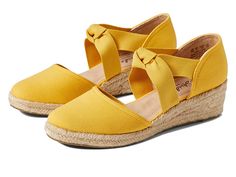 LifeStride Kascade - Women's Shoes : Marigold : Featuring a beautiful bow-tie detailing on the upper, the LifeStride Kascade Loafers come with a minimal design. Fabric upper. Man-made lining and insole. Signature logo on the insole. Wedge heels. Slip-on style. Man-made outsole. Imported. Measurements: Heel Height: 2 in Weight: 11 oz Platform Height: 3 4 in Product measurements were taken using size 9, width M (B). Please note that measurements may vary by size. Weight of footwear is based on a s