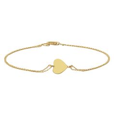 -The heart bracelet is made with high quality 14K real solid gold. The size of the heart is 8mm X 8mm. There is double chain. - This tiny, dainty, charm, delicate and trendy bracelet has been artfully designed for timeless yet modern millennial fashion. - You receive the bracelet in a beautiful and free gift box. - The bracelet length is 7 inches. We can shorten it. just write on personelized ares. - Free shipping (Arrive within 4 business days to USA and Canada ( 1 day for production + 3 days f Adjustable Yellow Gold Chain Bracelet For Valentine's Day, Adjustable Classic Heart Bracelet For Valentine's Day, Classic Adjustable Heart Bracelet For Valentine's Day, Adjustable Yellow Gold Heart Bracelet For Anniversary, Adjustable 14k Yellow Gold Heart Bracelet, Adjustable Yellow Gold Heart Bracelet, Yellow Gold Heart Chain Bracelet For Anniversary, Classic Yellow Gold Adjustable Heart Bracelet, Classic Adjustable Yellow Gold Heart Bracelet