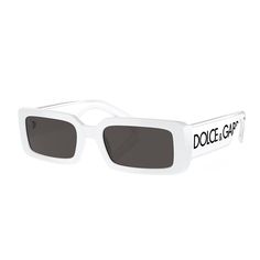 These Dolce & Gabbana DG 6187 331287 womens rectangle sunglasses, feature a white plastic frame and grey lenses. Size and dimensions for the Dolce & Gabbana model DG 6187 are lens 53mm x bridge 20mm x temple 145mm. This frame will come with Dolce & Gabbana box, case, cloth and paperwork, and they can be fitted with your prescription by your eye doctor. White Rectangular Sunglasses With Polarized Lenses, White Rectangular Polarized Sunglasses, Elegant White Square Frame Sunglasses, Casual White Rectangular Sunglasses, Modern White Rectangular Sunglasses, Designer White Sunglasses With Polarized Lenses, Designer White Polarized Sunglasses, White Square Frame Sunglasses With Polarized Lenses, White Square Frame Sunglasses With Mirrored Lenses