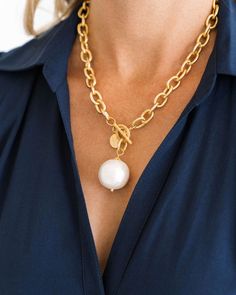 Susan Shaw Cotton Pearl Toggle Necklace Susan Shaw, Ribbon Box, Toggle Necklace, 24kt Gold, Toggle Clasp, Long Chain, Business Outfits, Production Process, Handmade Necklaces