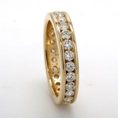 Ninacci 14K Yellow Gold 0.88 Carats Round Diamond Eternity Band - Size 3.5 Bride Things, Round Diamond Eternity Band, Channel Set Wedding Band, Gold Eternity Band, Round Wedding Band, Diamond Eternity Band, Everlasting Love, Put A Ring On It, Channel Set