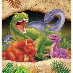 an image of dinosaurs in the jungle