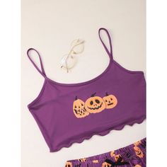 Whether you're going to a party in your pajamas or just want to relax at home, this Pumpkin Print Camisole And Short Set will help you unwind throughout the day and into the night. The fabric is soft, lightweight, breathable, and comfortable, allowing you to unwind while you sleep. This loungewear available at Comfy Pajama is all you need to relax at home. They are soft and easy to touch which projects versatility and effortless grace in every step you take. Made to make you feel good, each of our nightwear expresses our love for self-care, practicality, and a dash of flirty fun. Pattern Type: Print Collar: Spaghetti Strap Length: Shorts Sleeve Length(cm): Sleeveless Season: Autumn Material Composition: polyester Item Type: Pajamas Casual Sleeveless Top For Pajama Party, Casual Sleeveless Tank Top For Pajama Party, Summer Lounging Camisole Tops, Summer Lounging Tops With Spaghetti Straps, Casual Cami Tank Top For Pajama Party, Casual Camisole Sleepwear For Vacation, Cute Summer Camisole Sleepwear, Cute Camisole Tank Top For Loungewear, Cute Camisole Sleepwear For Summer