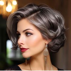 Elegant Short Hairstyles, Hair Highlights And Lowlights, Beautiful Hair Color, Hairdos For Short Hair, Haircuts For Medium Hair, Hair Up Styles, Hair Color And Cut, Short Hair With Layers, Grey Hair