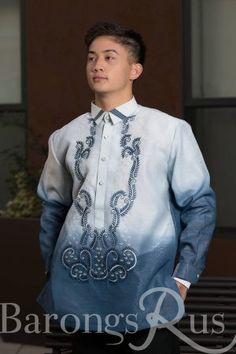 Black, Gray, Navy Blue, Royal Blue Philippine Barongs for men