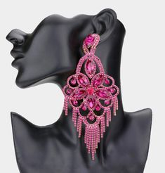 These luxury chandelier earrings are sure to make you the center of attention! Choose from 5 vibrant colors.. -2.5” X 6” -Post back Crystal Bralette, Nancy Isime, Pinkie Promise, Copy Cats, Evening Earrings, Flower Chandelier, Center Of Attention, Luxury Chandelier, Head Chain