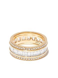 Anita Ko 18kt Yellow Gold Diamond Eternity Ring - Farfetch Luxury Diamond Ring With Single Cut Baguette Diamonds, Luxury Baguette Cut Ring With Single Cut Diamonds, Luxury Diamond Ring With Baguette Diamonds, Gold Diamond Ring With Channel Set, Luxury Yellow Gold Diamond Ring With Baguette Cut, Luxury Yellow Gold Diamond Ring Baguette Cut, Luxury Yellow Gold Baguette Cut Diamond Ring, Baguette Cut Diamond Ring With Pave Setting, Luxury Cubic Zirconia Ring With Baguette Diamonds