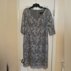 Worn Once, Wonderful Condition Elegant Spring Midi Dress For Mother Of The Bride, Spring Knee-length Midi Dress For Mother Of The Bride, Elegant Mother Of The Bride Midi Dress, Spring Midi Dress For Mother Of The Bride, Spring Knee-length Dress For Mother Of The Bride, Knee-length Spring Dress For Mother Of The Bride, Spring Wedding Mother Of The Bride Midi Dress, Fitted Midi Length Dress For Mother Of The Bride, Spring V-neck Dress For Mother Of The Bride