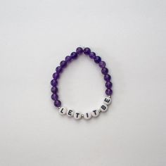 Handmade amethyst "Let it Be" bracelet pictured - Please note size:  5 - 5.5 inches small (kids)  6.5 standard  7.5-8.5 large/ men's sizes Purple 8mm Bead Friendship Bracelets, Purple Stretch Bracelet With 8mm Beads For Friendship, Purple 8mm Beads Friendship Bracelet, Handmade Purple Name Bracelet With Round Beads, Small Kids, Bracelet Ideas, Amethyst Bracelet, Music Fans, Friendship Bracelet