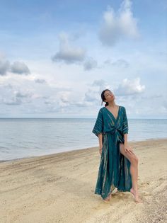 Tie Dye Kimono Robe Teal Kimono Bridesmaid Robe Long Kimono - Etsy Bohemian Beach Dress With Tie Waist, Long Bohemian Kimono For Beach Party, Bohemian Tie Waist Dress For Beach Season, Beach Cover-up Kimono With Tie Waist And Kimono Sleeves, Beach Cover-up Kimono With Tie Waist, Bohemian Tie Waist Maxi Dress As Beach Cover-up, Bohemian Tie-waist Maxi Dress Beach Cover-up, Bohemian Tie Waist Maxi Dress For Beachwear, Bohemian Tie Waist Maxi Dress For Beach Cover-up