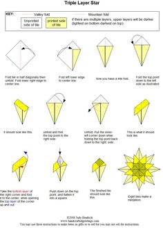 how to make an origami star that looks like it is folded in paper