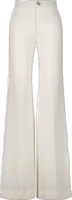 Elegant Elastane Wide Leg Pants, Elegant High Waist Wide Leg Elastane Pants, Elegant White Straight Dress Pants, White Elastane Pants For Summer, White Elastane Summer Pants, White Straight Pants For Evening, Elegant Fitted White Dress Pants, Elegant High-waist Bottoms With Pressed Crease, Elegant Summer Wide Leg Elastane Pants