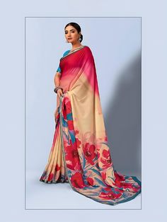 Devika Cotton Silk Printed Saree. Soft easy to wear high quality cotton silk fabric Comes with unstitch blouse fabric Unleash your inner style with the Devika Saree! Made from Devika cotton silk with a stunning print, this saree is perfect for any occasion. Bohemian Floral Print Festive Saree, Festive Bohemian Floral Print Saree, Art Silk Blouse Piece With Digital Print, Festive Bollywood Style Floral Digital Prints, Festive Silk Digital Prints, Unstitched Silk Saree With Digital Print, Semi-stitched Silk Saree With Digital Print, Semi-stitched Saree With Floral Print In Traditional Drape, Semi-stitched Silk Saree With Floral Print