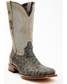 Leather upper Broad square toe Cowboy Boots Men, Boots Outfit Men, Cowboy Boots Square Toe, Roper Boots, Boots Square Toe, Gray Suede, Boots Outfit, Western Boots, Boots Men