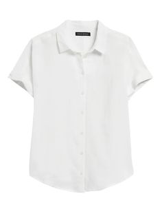 Petite Cotton Gauze Roll-Cuff Shirt | Banana Republic Professional Office Outfit, Business Attire Dress, Summer Business Attire, Women Professional Attire, Professional Workwear, Spring Business Casual, Cotton Gauze Fabric, Business Attire Women, Business Outfits Women