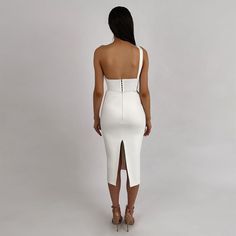 Our Style No.SW668890%Rayon. 9%Nylon. 1%SpandexMade in ChinaVery StretchyGentle Dry Clean Only Fitted One-shoulder Bandage Dress For Spring, Fitted One-shoulder Elastane Midi Dress, Summer One-shoulder Stretch Bandage Dress, Sleeveless Bodycon Dress With Fitted Bodice For Cocktail, Fitted One Shoulder Elastane Bodycon Dress, Fitted One-shoulder Elastane Bodycon Dress, Chic Sleeveless Elastane Bandage Dress, Chic Sleeveless Bandage Dress, Sleeveless Elastane Bodycon Bandage Dress