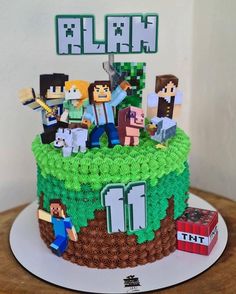 a cake made to look like minecraft characters