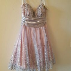 Pink And Sparkly Silver Adjustable Spaguetti Straps Homecoming Midi Dress Very Cute New With Tags Auburn Dress, Silver Midi Dress, White Lace Midi Dress, Gold And Black Dress, Asymmetrical Midi Dress, Velvet Midi Dress, Nude Dress, Windsor Dresses, Midi Cocktail Dress