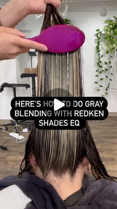 Adrienne Dara Stephenson/ Hair Education & Tutorials on Instagram: "Gray Blending vs Gray Coverage. How do you successfully communicate the difference to your client? How do you help them to understand and visualize? A client may say they want blending without truly understanding what that means. I like to describe it this way: “When you look in the mirror do you want to not see a single gray hair? Or when you look in the mirror do you not mind seeing some gray but having it less visible to the eye?” Lets say they come back and say COVERAGE. “Sounds good! To help manage your expectations of the grow out, when your color grows out you will have a visible line of demarcation and the upkeep will be around every 6-8 weeks. However should you wish for gray blending the color will simply fad Highlights To Conceal Gray Hair, Grey Hair Coverage Highlights, Hair For Greying Hair, Growing Out Gray Hair Blending Curly, Balayage Gray Blending, How To Cover Grey Hair With Highlights, Highlight To Blend Grey Hair, Black Hair Grey Blending, Best Gray Coverage Hair Color