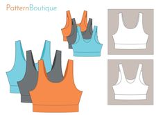 an image of women's sports bras in different colors