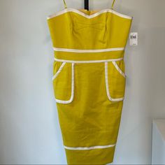 Reposhing This Item I Purchased From @Claireehs. Loved It, But Unfortunately It Is A Bit Too Tight On My Bust. Such A Cute Summer Dress. Condition: With Tags Questions? Leave A Comment Below Thank-You For Shopping Second Hand And Keeping Our Planet Clean. Yellow Fitted Strapless Midi Dress, Yellow Sundress For Cocktail Occasions, Yellow Fitted Lined Midi Dress, Yellow Lined Fitted Midi Dress, Yellow Fitted Midi Dress, Lined, Yellow Fitted Midi Dress With Lining, Yellow Lined Midi Dress For Summer, Yellow Lined Midi Dress, Chic Yellow Lined Midi Dress