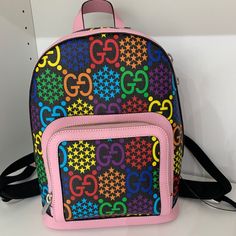 Brand New With Tags Gucci Multicolored Backpack. Comes With Dust Bag. Gucci Rectangular Travel Backpack, Gucci Travel Backpack, Rectangular, Gucci Rectangular Backpack For Everyday Use, Luxury Gucci Rectangular Backpack, Designer Gucci Leather Travel Backpack, Designer Gucci Leather Backpack, Gucci Leather Backpack For Travel, Gucci Standard Backpack For Daily Use, Designer Shoulder Bag Backpack For Shopping